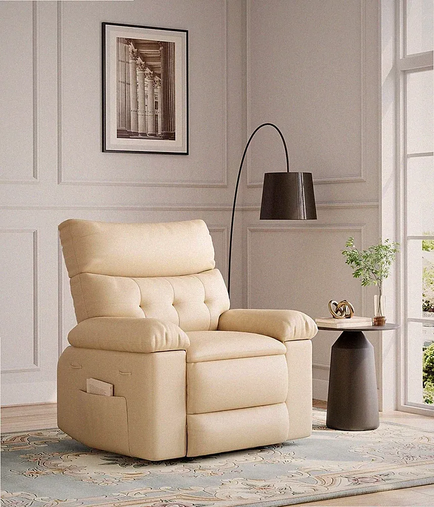 360 Swivel Rocker Chair for Adults, Oversized Wide Recliner Chair, PU Leather