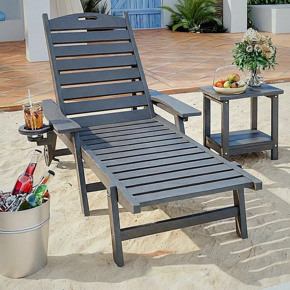 500 LBS Lounge Chair with Coffee Table Set of 2, Wide Armrest Oversized Chaise L