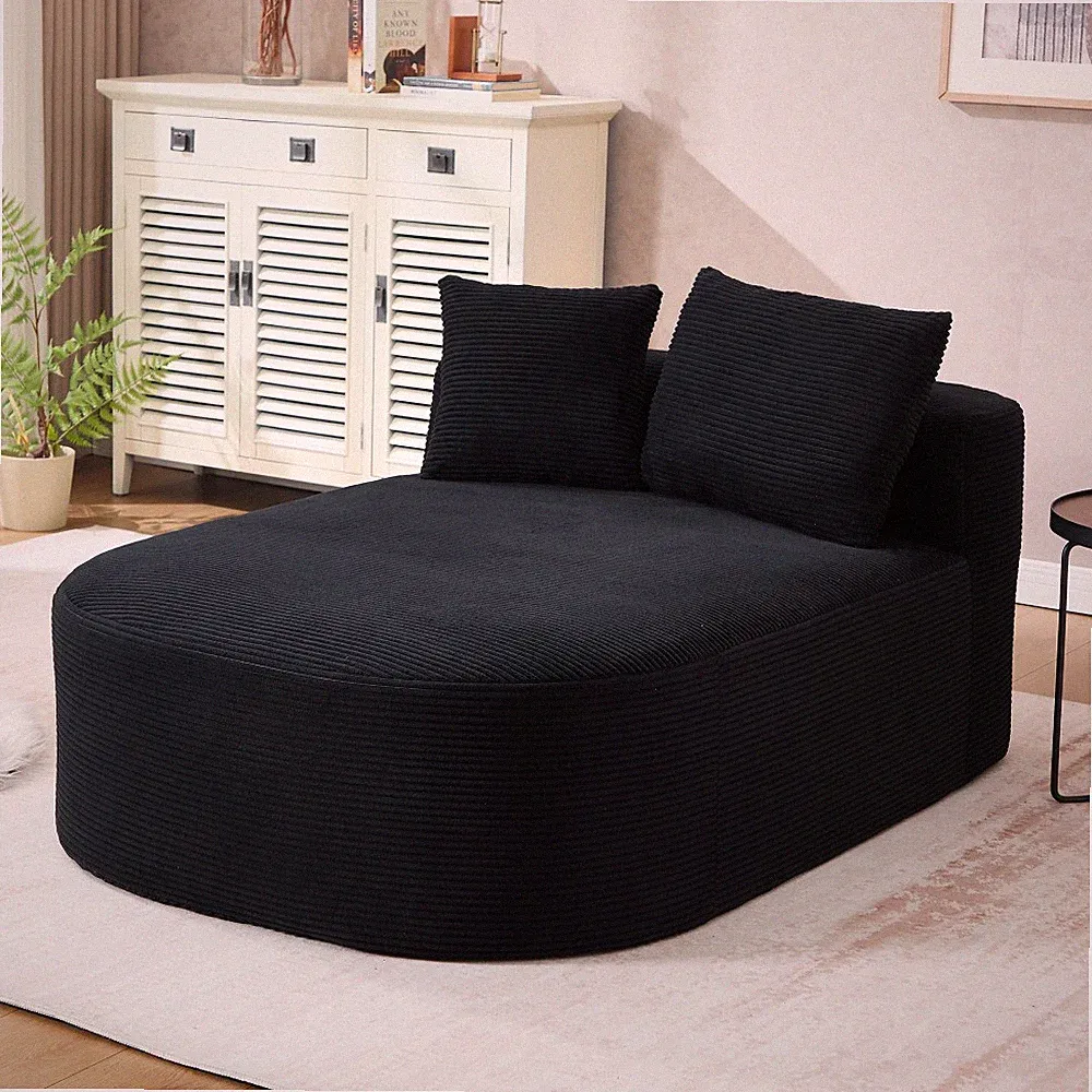 67.5in Chaise Lounge Chair 46in Wide Seat Indoor Corduroy Oversized Sleeper Sofa