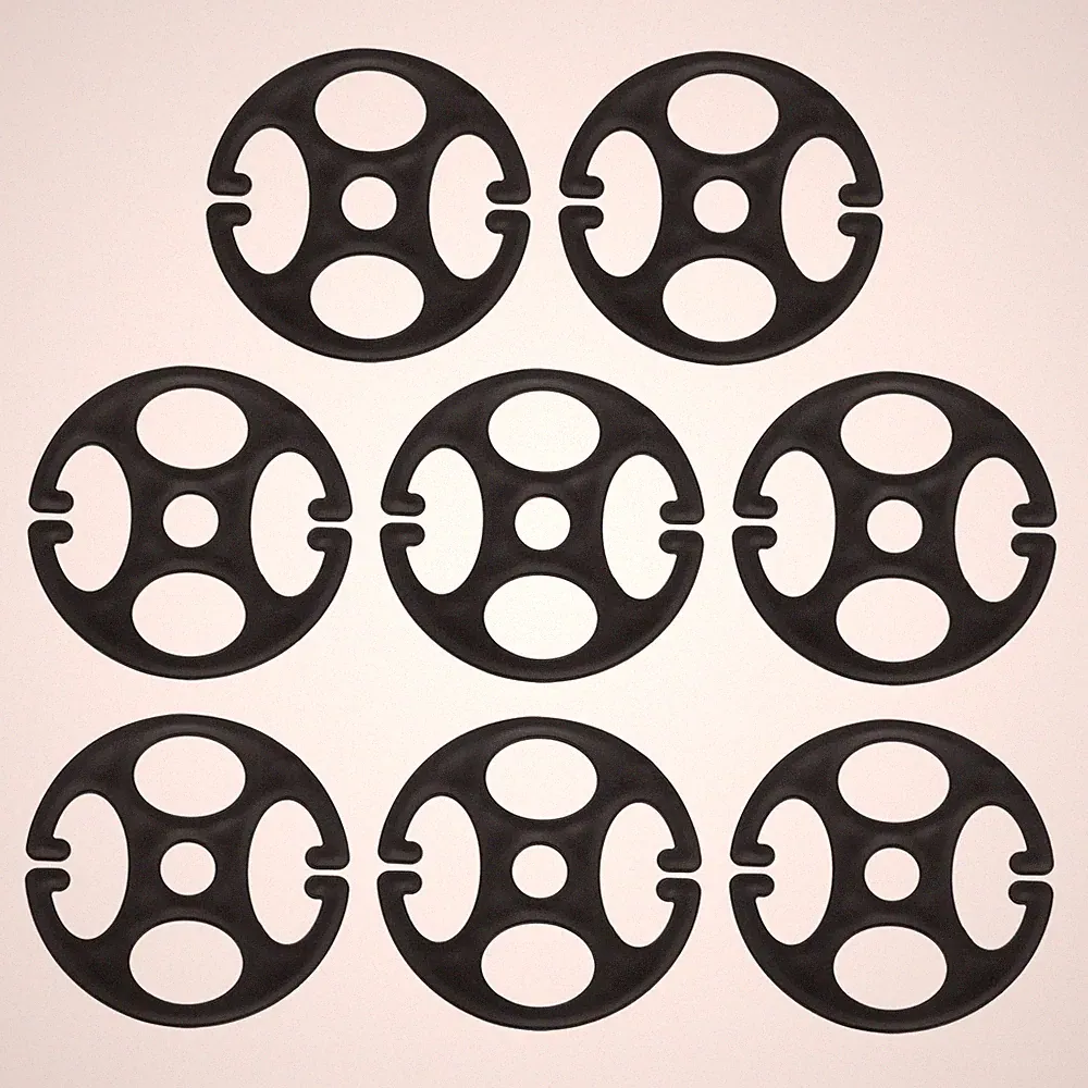8Pcs Recliner Cover Non-Slip Buckle, 66 x 66mm Cushion Buckle, Round, Black