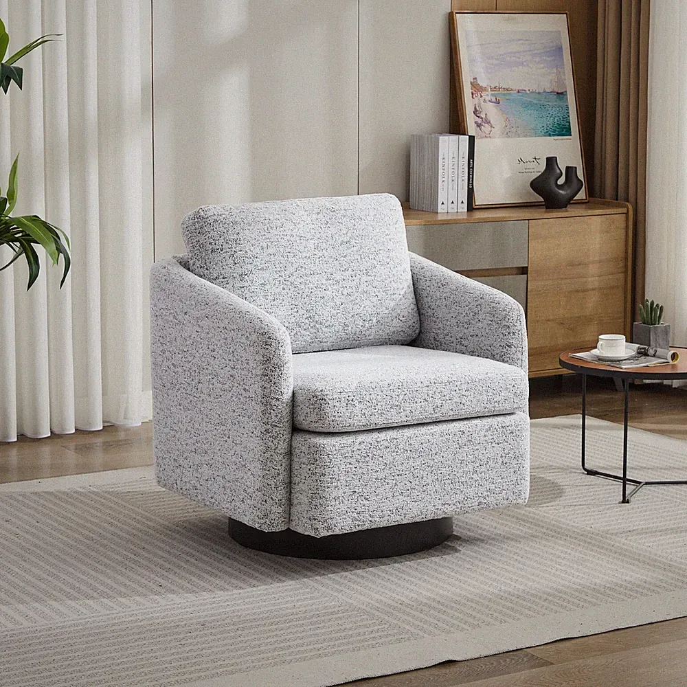 Comfy Wide Seat Swivel Accent Chair Club Chair Lounge Armchair for Living Room