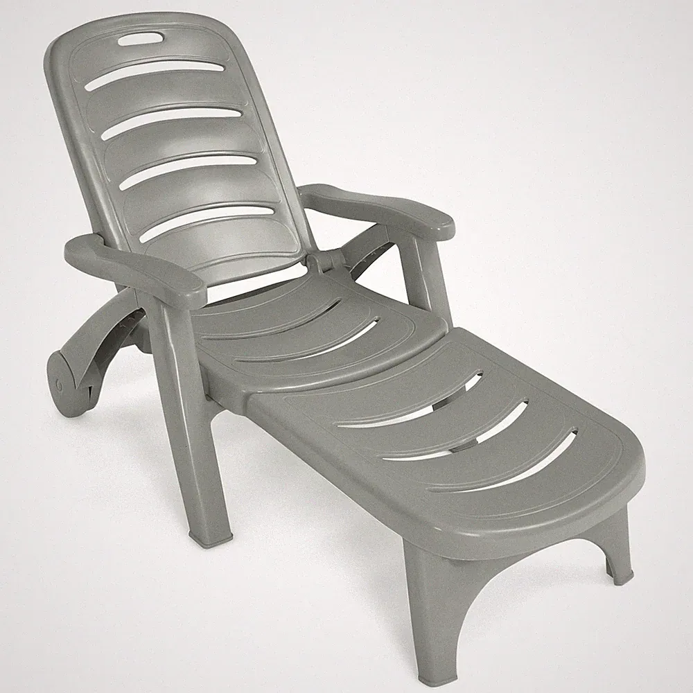 Costway Folding Chaise Lounge Chair 5-Position Adjustable Recliner Grey