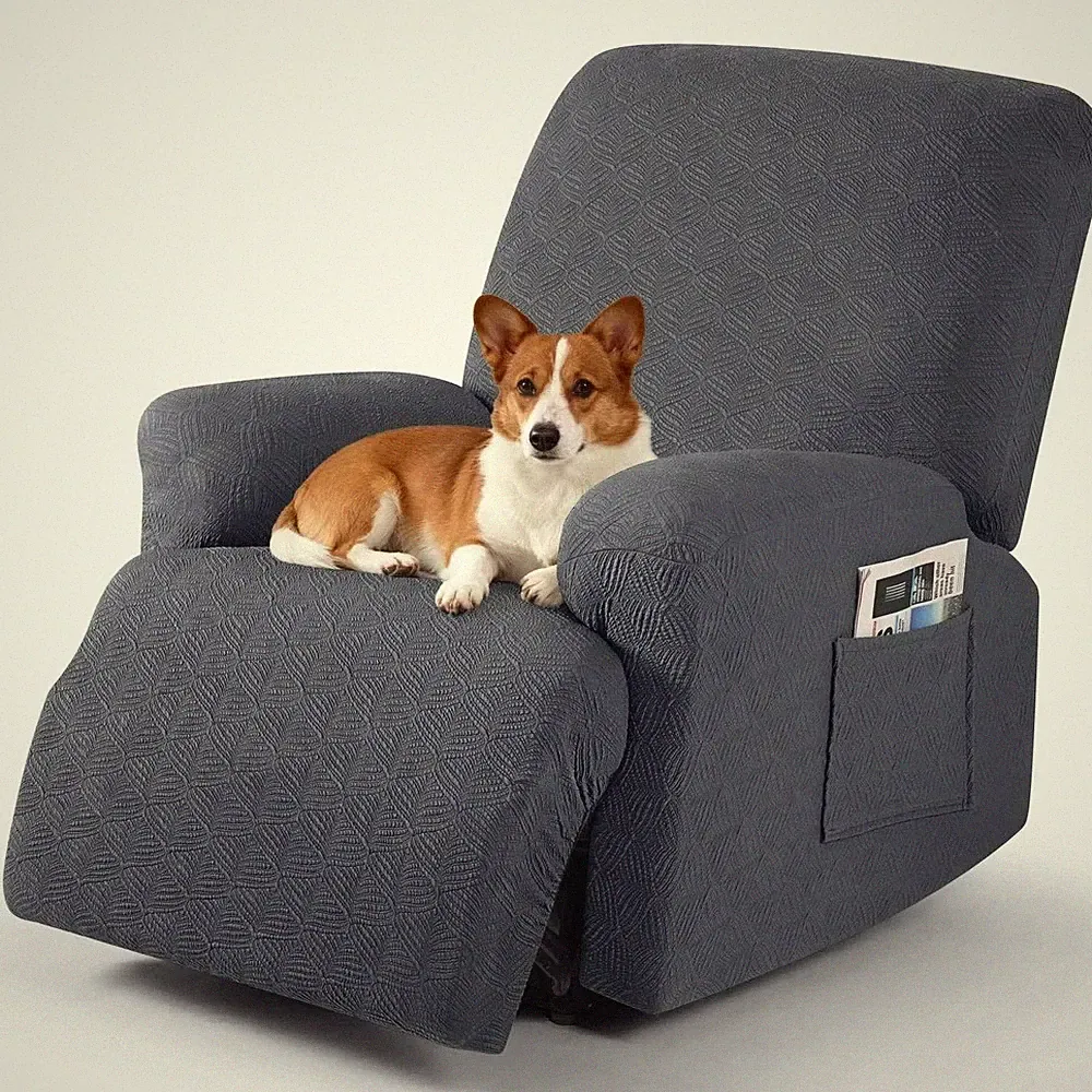 Extra Wide Recliner Chair Covers - Soft, Washable Slipcovers, Grey