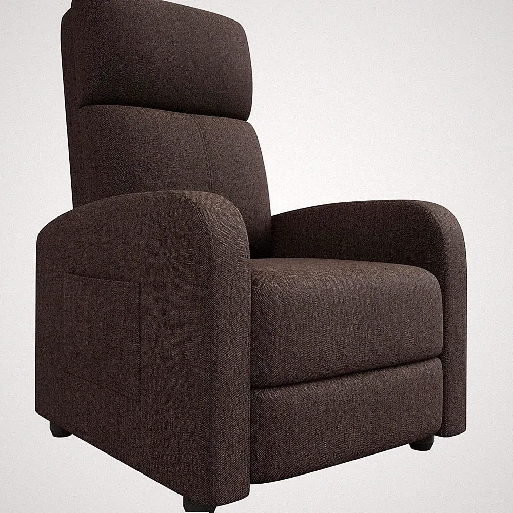 Home Theater Recliner W/ High Back, Wide Armrests &Adjustable Recline PU Leather
