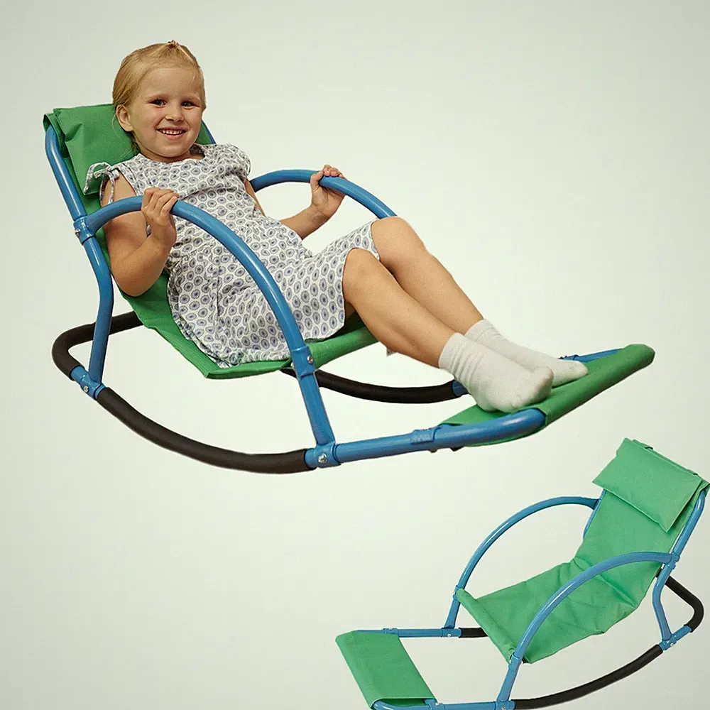 Kids Sensory Rocking Seesaw Chair 39.37in Iron EVA Foam Toddler Balance Green